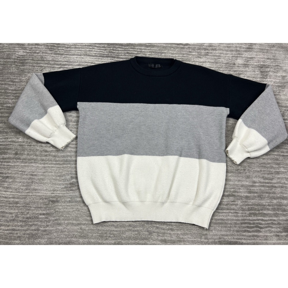 Shein‎ Sweater Womens Medium Colorblock Long Sleeve Ribbed knit Cotton Blend
